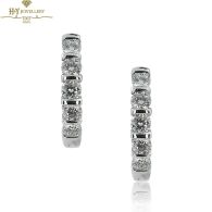 White Gold Brilliant Cut Diamond Earrings - 0.89ct