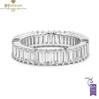 White Gold Emerald Cut Diamond Full Eternity Ring -  2.36ct