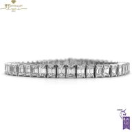 White Gold Emerald Cut Diamond Tennis Bracelet - 14.74ct