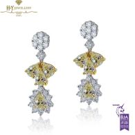 White Gold Mix Cut Fancy & Colorless Diamond Earrings - 2.03ct