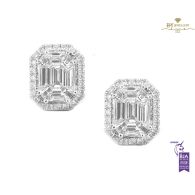 White Gold Mix Cut Diamond Earrings - 1.58 ct