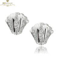 White Gold Brilliant Cut Diamond Earrings - 0.80 ct