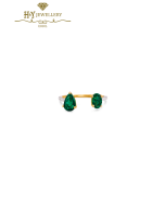 House Of Meraki Juniper Yellow Gold Natural Zambian Emeralds & Diamond Handcrafted Ring - 1.22ct
