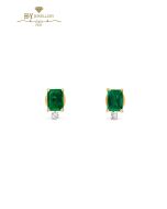 House Of Meraki Kyem Studs - Yellow Gold Emerald & Diamond Earrings - 1.68ct
