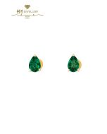 House Of Meraki Aurora Studs- Yellow Gold Pear Cut Emerald - 0.42ct 