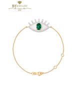 House Of Meraki Surya Bracelet - Yellow Gold Zambian Emeralds and Diamond - 1.47ct