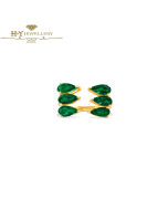 House Of Meraki Sage Yellow Gold Natural Zambian Emeralds Handcrafted Ring - 2.07ct