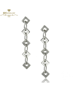 White Gold Brilliant Cut Diamond Drop Earrings - 0.38 ct