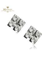 White Gold Brilliant Cut Diamond Earrings - 1.49ct
