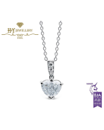 White Gold Heart Cut & Brilliant Cut Diamond Necklace - 2.07 ct