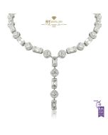White Gold Mixed Cut Diamond Necklace - 24.09ct