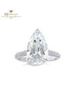 White Gold Pear Cut & Brilliant Cut Diamond Ring - 9.55ct