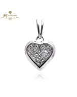 White Gold Brilliant Cut Diamond Heart Shape Pendant - 1.10 ct
