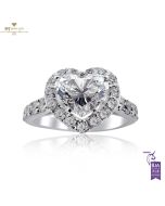 White Gold Heart Cut & Brilliant Cut Diamond Engagement Ring - 2.04ct