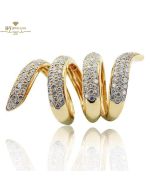 Rose Gold Brilliant Cut Diamond Swirl Shape Ring - 4.95ct