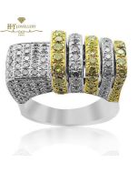 White & Yellow Gold with Fancy and White Brilliant Cut Diamond Ring - 2.01ct