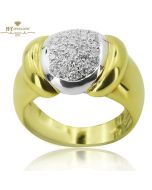 Yellow & White Gold Brilliant Cut Diamond Ring - 0.55 ct