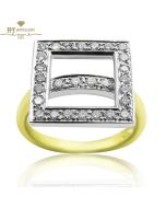 Yellow & White Gold Brilliant Cut Diamond Ring - 0.70 ct