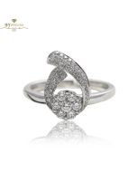 White Gold Brilliant Cut Diamond Tear Drop Shape Engagement Ring - 0.47ct
