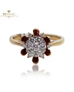 Rose Gold With Brilliant Diamonds Flower solitaire Engagement Ring - 0.53ct