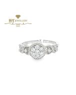 White Gold Brilliant Cut Diamond Engagement Ring - 0.53 ct