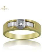 Yellow & White Gold Princess Cut Diamond Ring - 0.25 ct