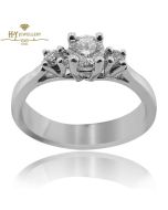 White Gold Brilliant Cut Diamond Classic Engagement Ring - 0.31 ct