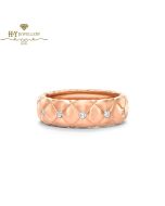  Fabergé Treillage Brushed Rose Gold & Diamond Set Ring