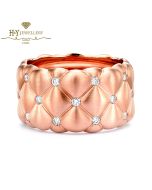  Fabergé Treillage Brushed Rose Gold & Diamond Set Grande Ring