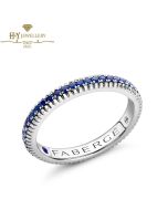  Fabergé Colours of Love White Gold Blue Sapphire Fluted Eternity Ring