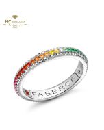 Fabergé Colours of Love White Gold Rainbow Multicoloured Gemstone Fluted Eternity Ring