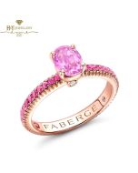 Fabergé Colours of Love Rose Gold Pink Sapphire Fluted Ring with Pink Sapphire Shoulders