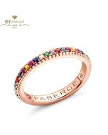 Fabergé Colours of Love Rose Gold Multicolored Gemstones Fluted Eternity Ring