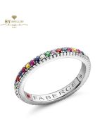 Fabergé Colours of Love White Gold Multicoloured Gemstone Set Fluted Ring