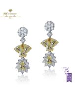 White Gold Mix Cut Fancy & Colorless Diamond Earrings - 2.03ct