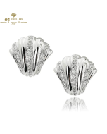 White Gold Brilliant Cut Diamond Earrings - 0.80 ct